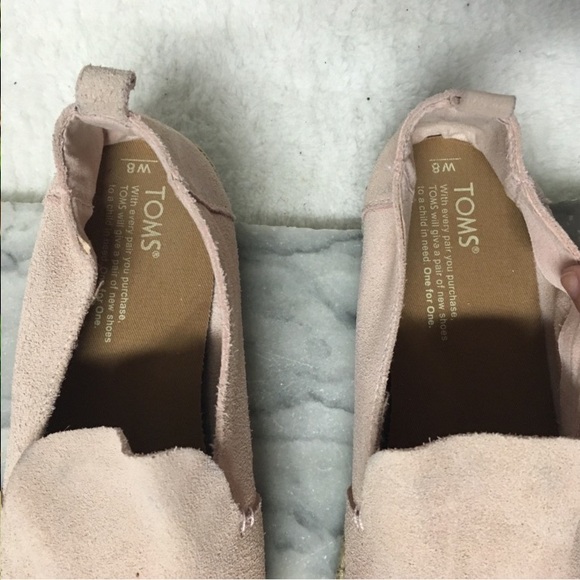 Toms Baby Pink Suede Slip On Espadrilles Flats Size 8.5 - Picture 4 of 13